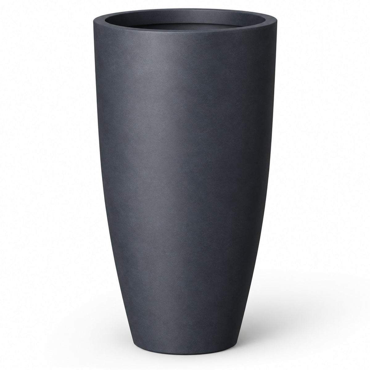 23.6-Inch Tall Tapered Charcoal Concrete Planter