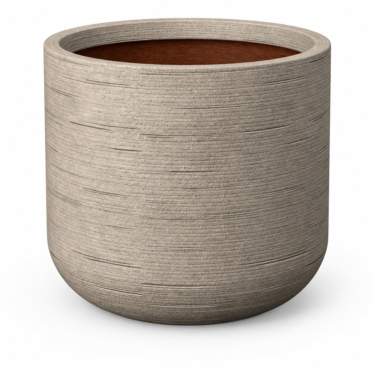 21.7-Inch Round Textured Concrete Planter