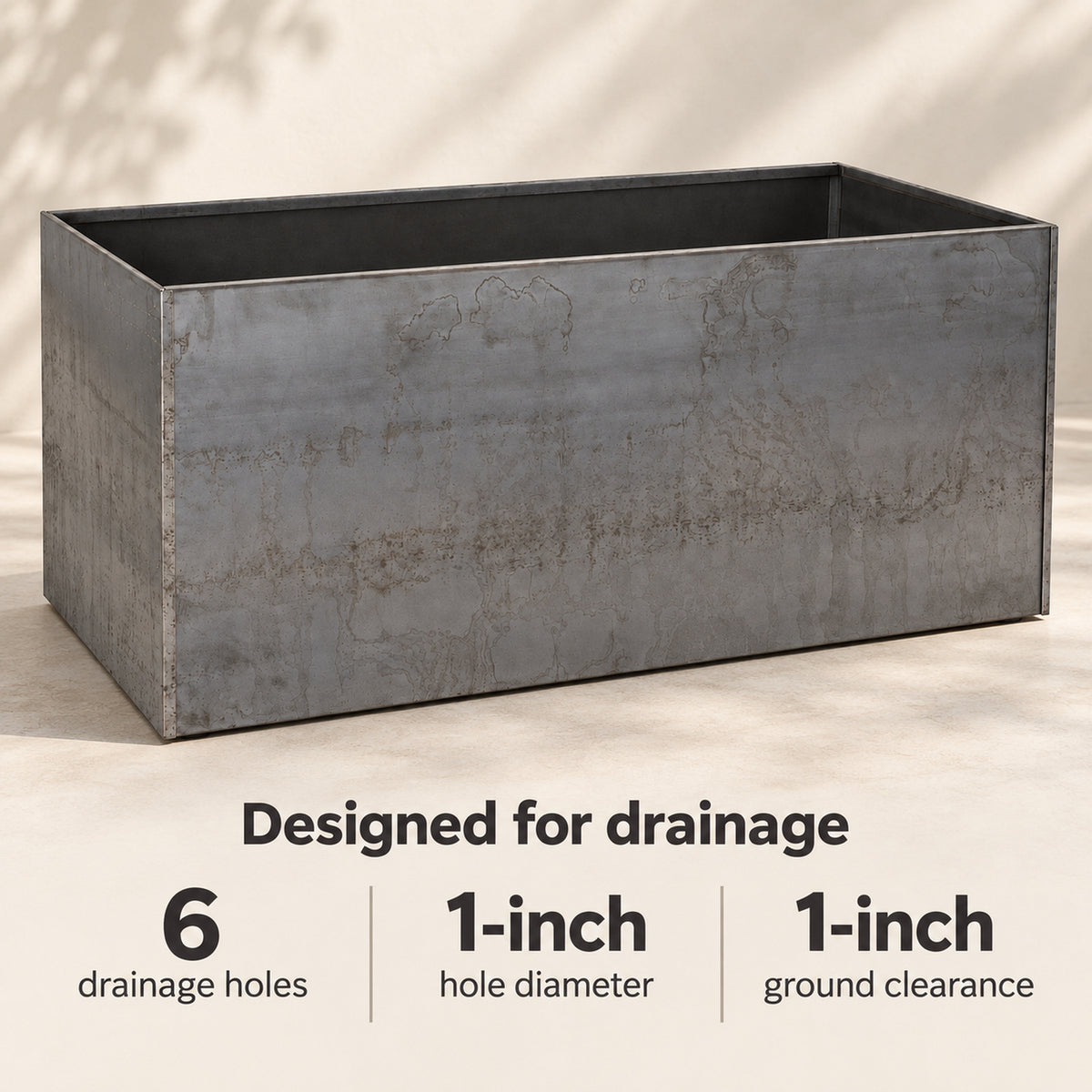 46-Inch Bare Corten Steel Trough Planter