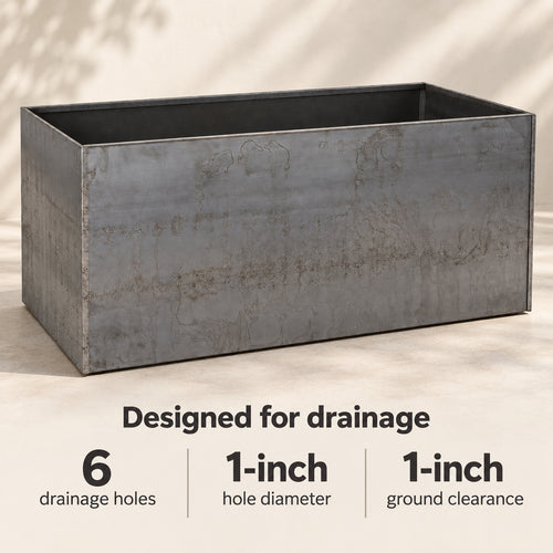 46-Inch Bare Corten Steel Trough Planter