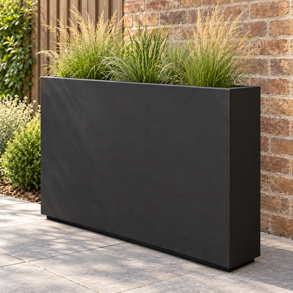 38-Inch Black Rectangular Planter with Removable Insert
