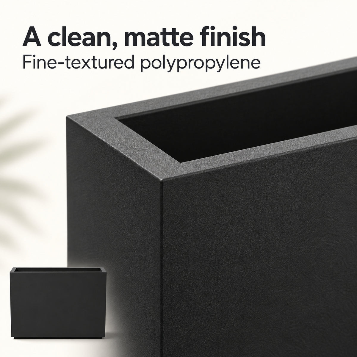 38-Inch Black Rectangular Planter with Removable Insert